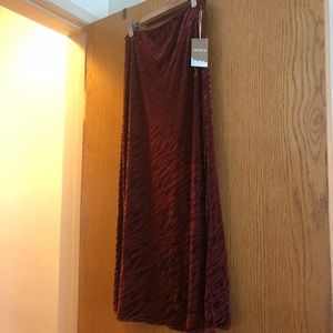 Velour animal print texture skirt